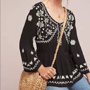 Meadows Rue by ANTHROPOLOGIE Black and White Top